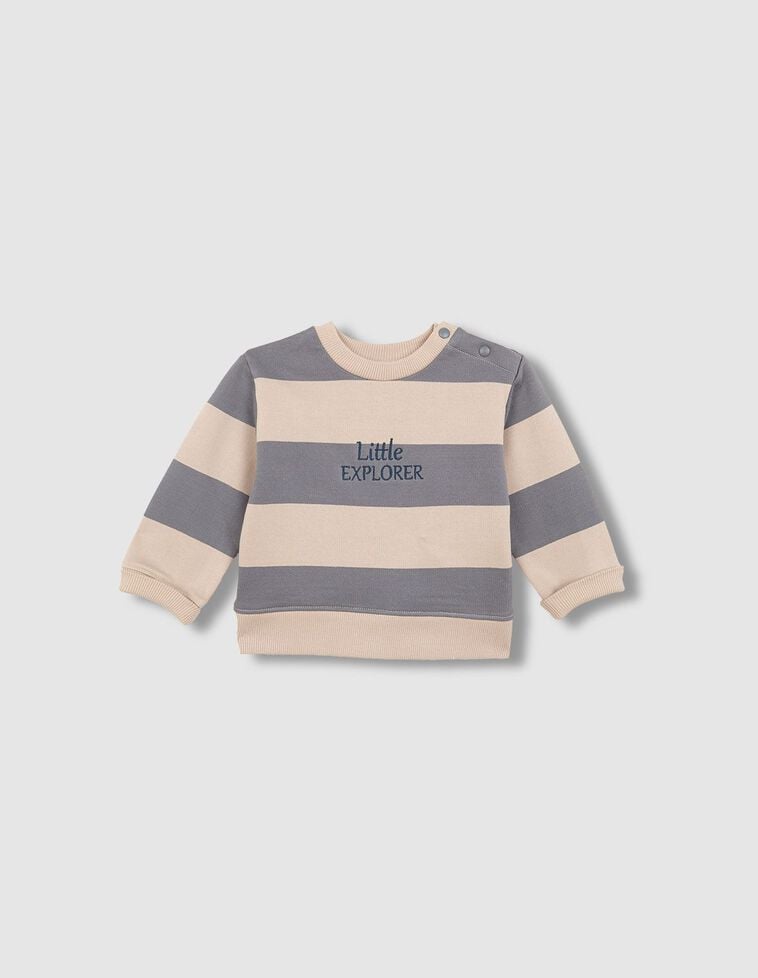 Sweat-shirt à rayures bleu clair