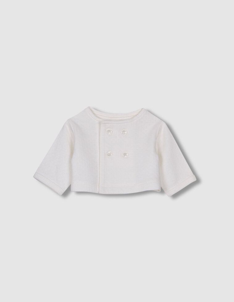 Giacca interlock traforata color bianco sporco