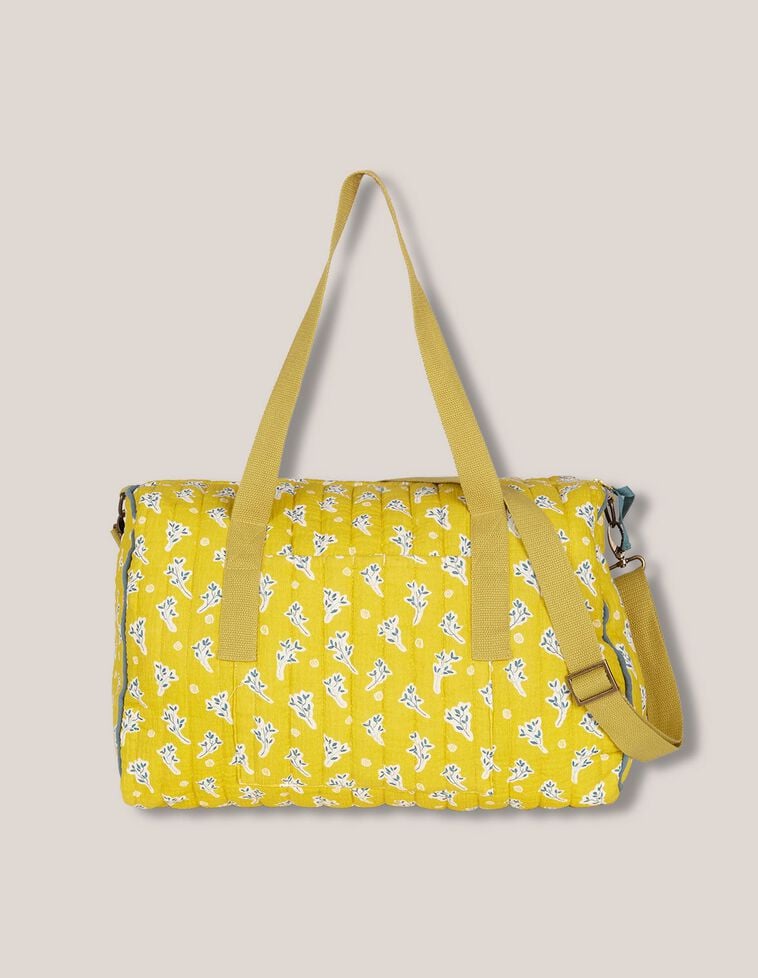 Bolsa de viagem estampada amarelo