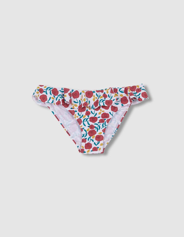 Biquini com estampado de flores  coral 