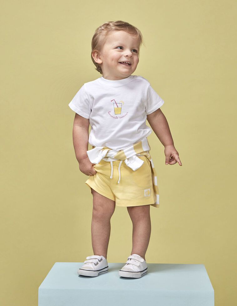 T-shirt blanc imprimé limonade