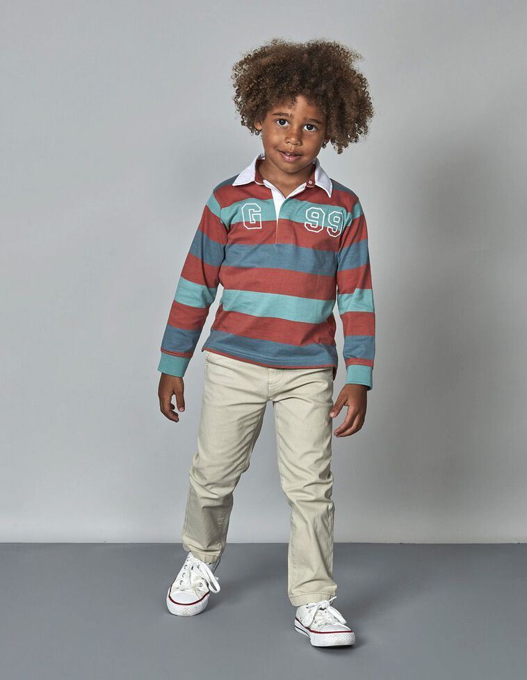 Polo Riscas Cores Azul
