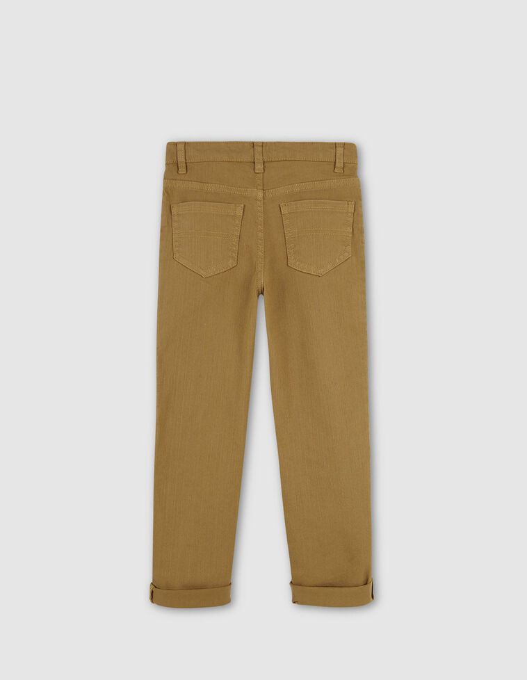 Pantalon cinq poches taille ajustable moutarde