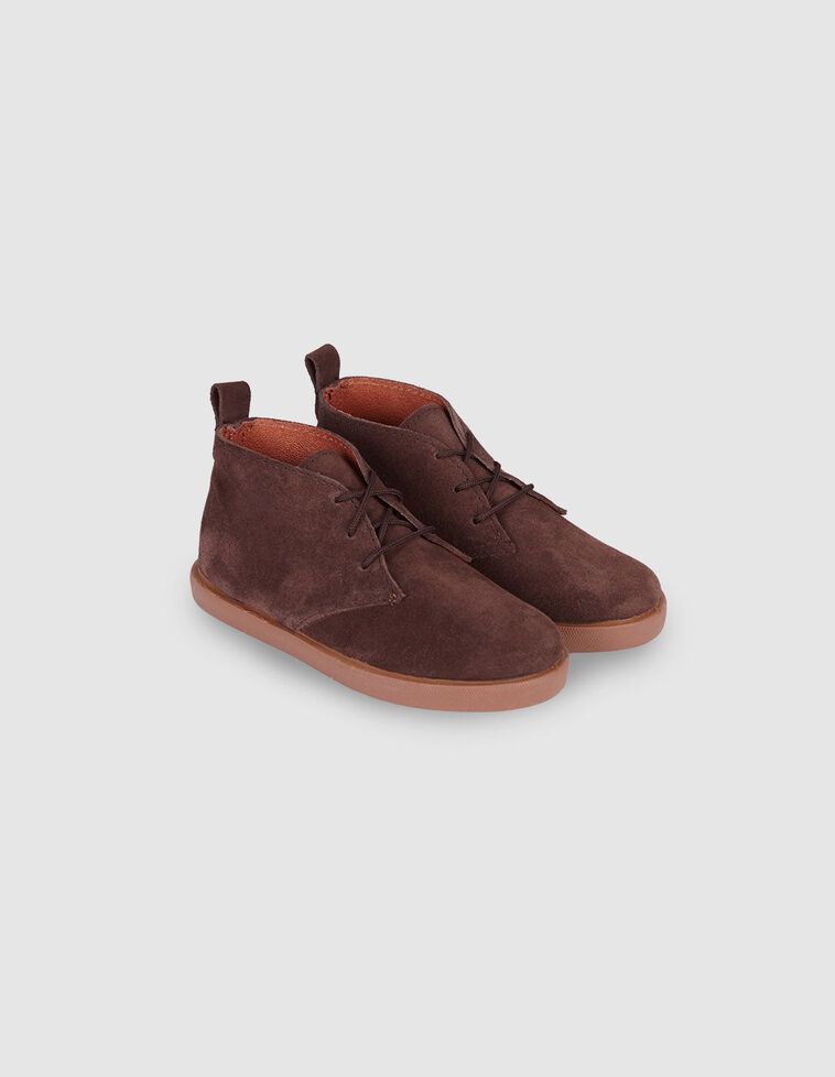 Bota de couro castanho