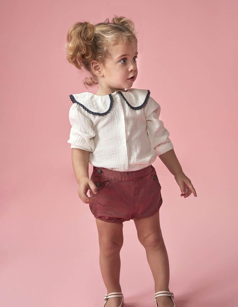 Pantaloni harem in twill rosa