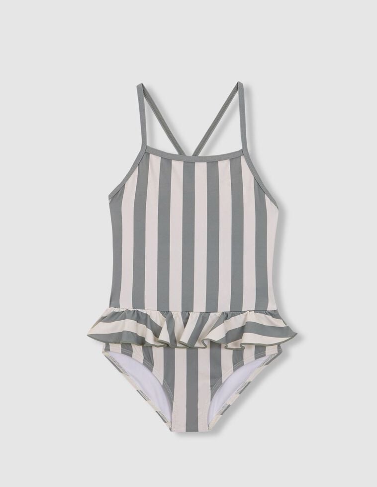 Maillot de bain rayé gris