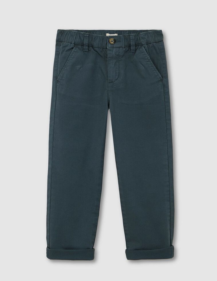 Pantalon chino avec élastique bleu clair
