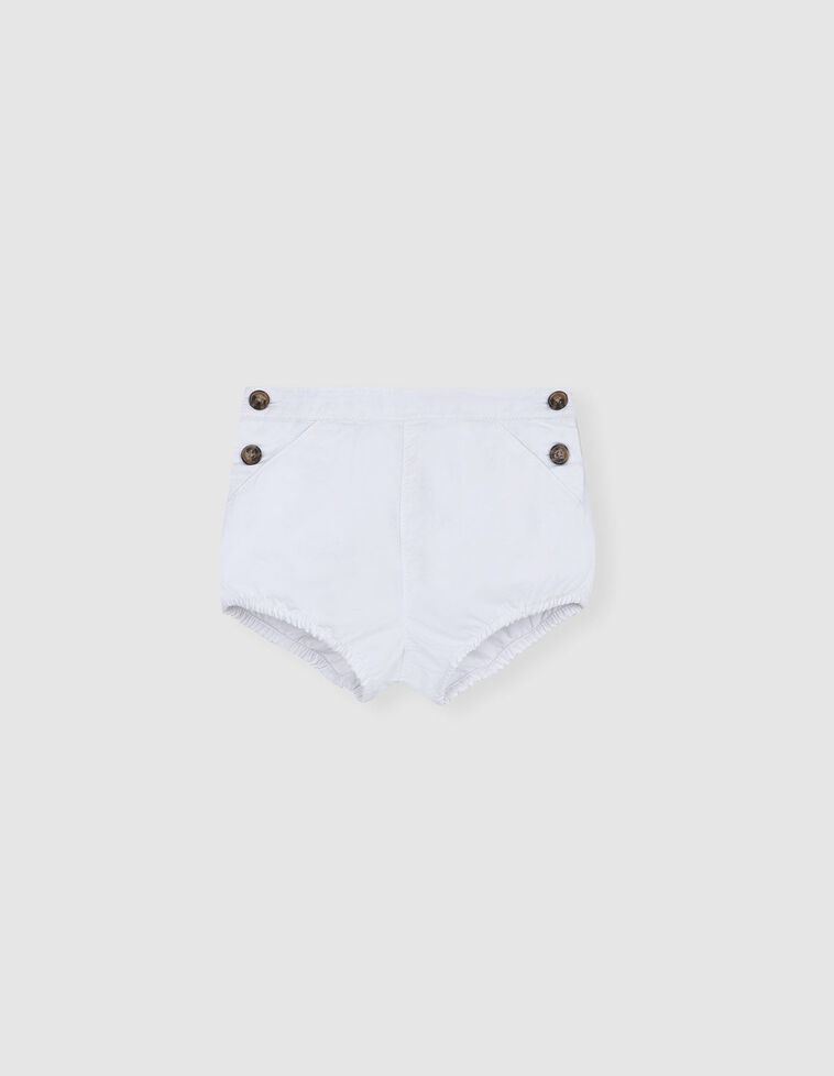 Bermuda in twill di cotone bianco
