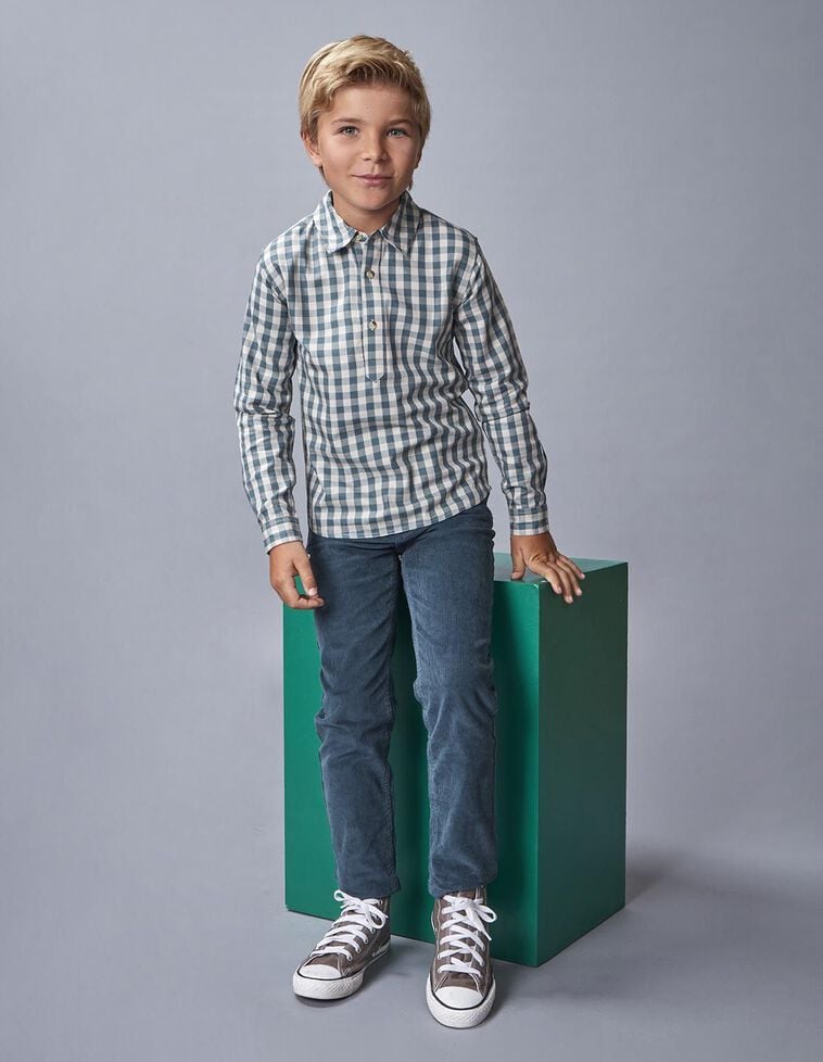 Pantalon 5 poches en velours côtelé vert Pantalon 5 poches en velours côtelé vert