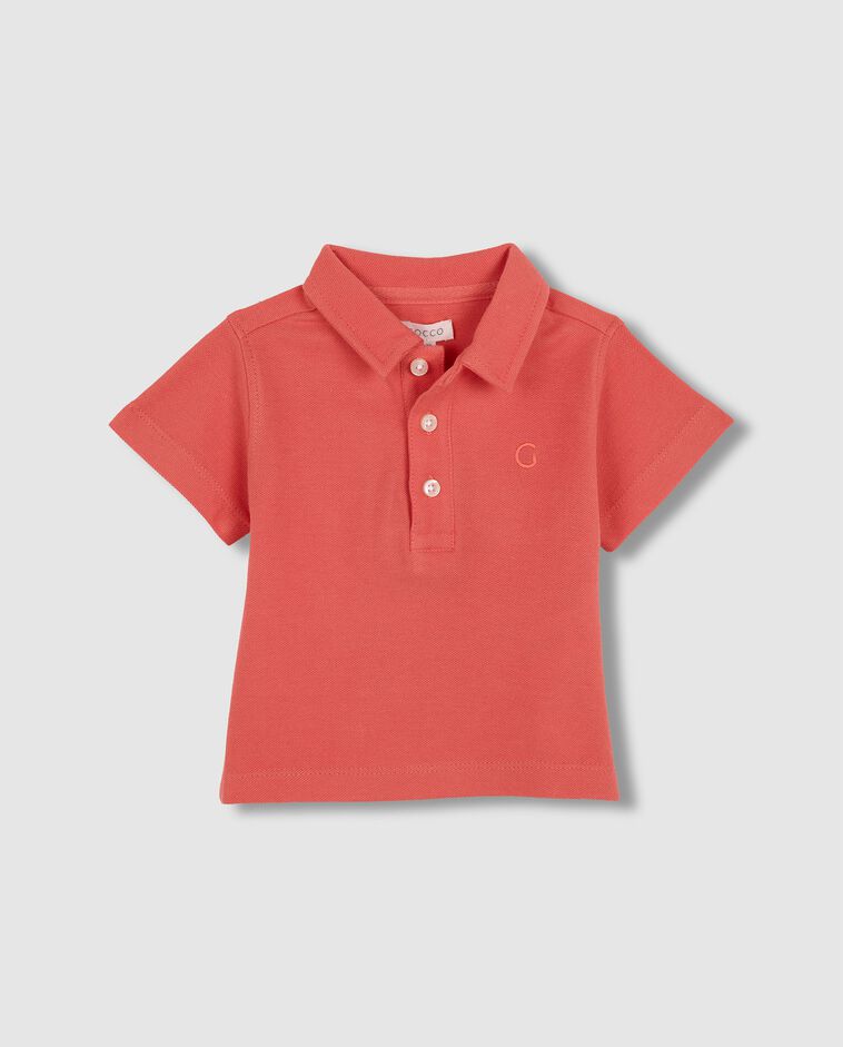 Polo basique en piqu&eacute; rose