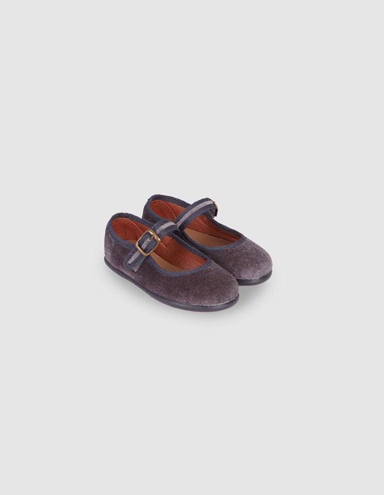Ballerines en velours gris