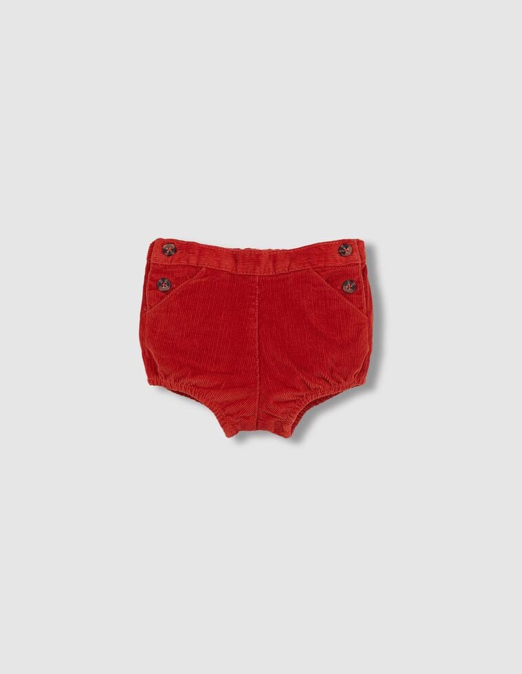 Pantalon bouffant en velours côtelé rouge