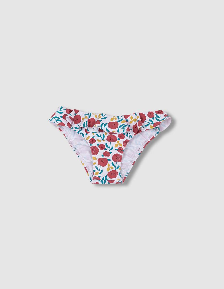 Mutandina in lycra con stampa floreale color corallo