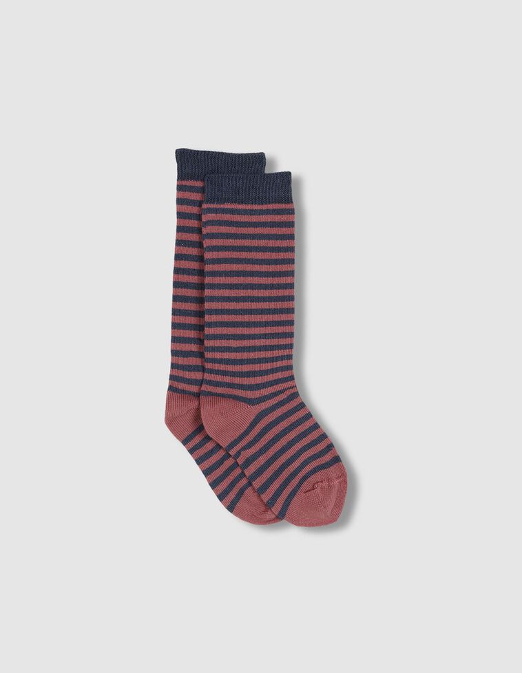 Chaussette rayée rose