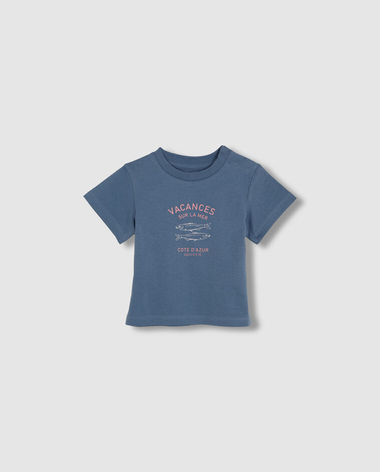 T-shirt &agrave; motif bleu