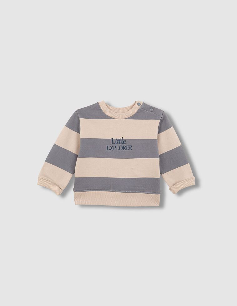 Sweat-shirt à rayures bleu clair