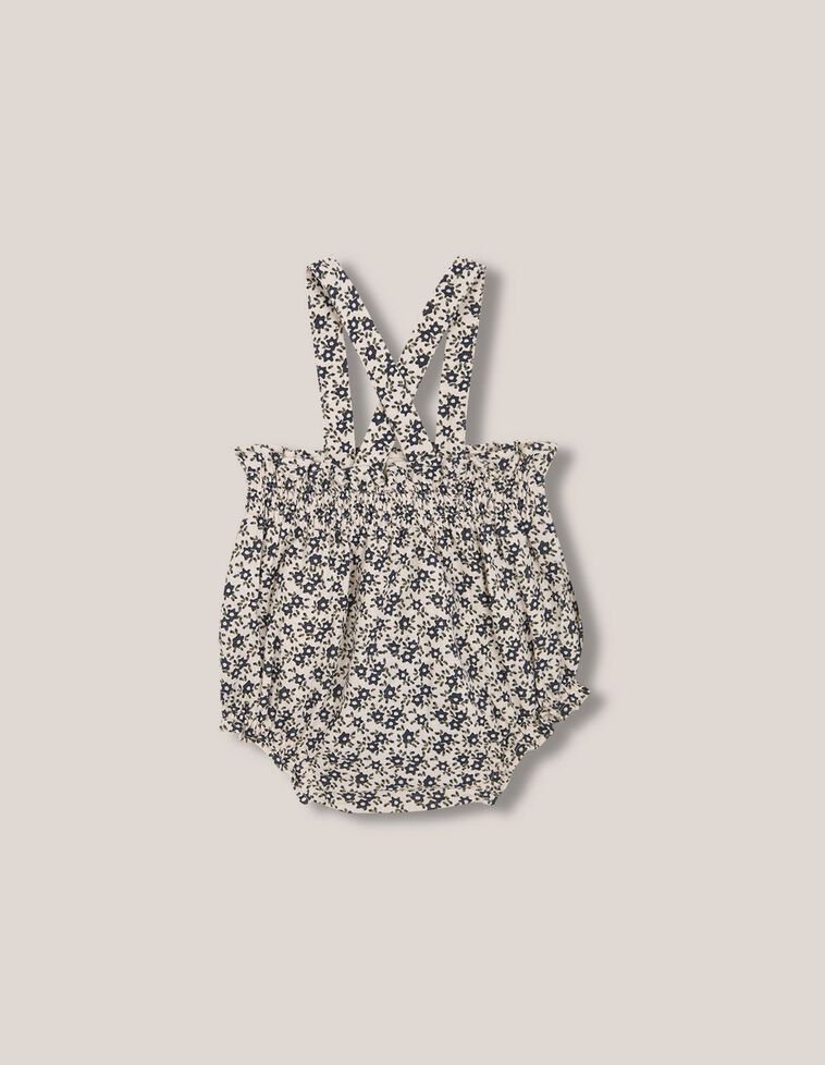 Pantalon bouffant à petites fleurs blanches
