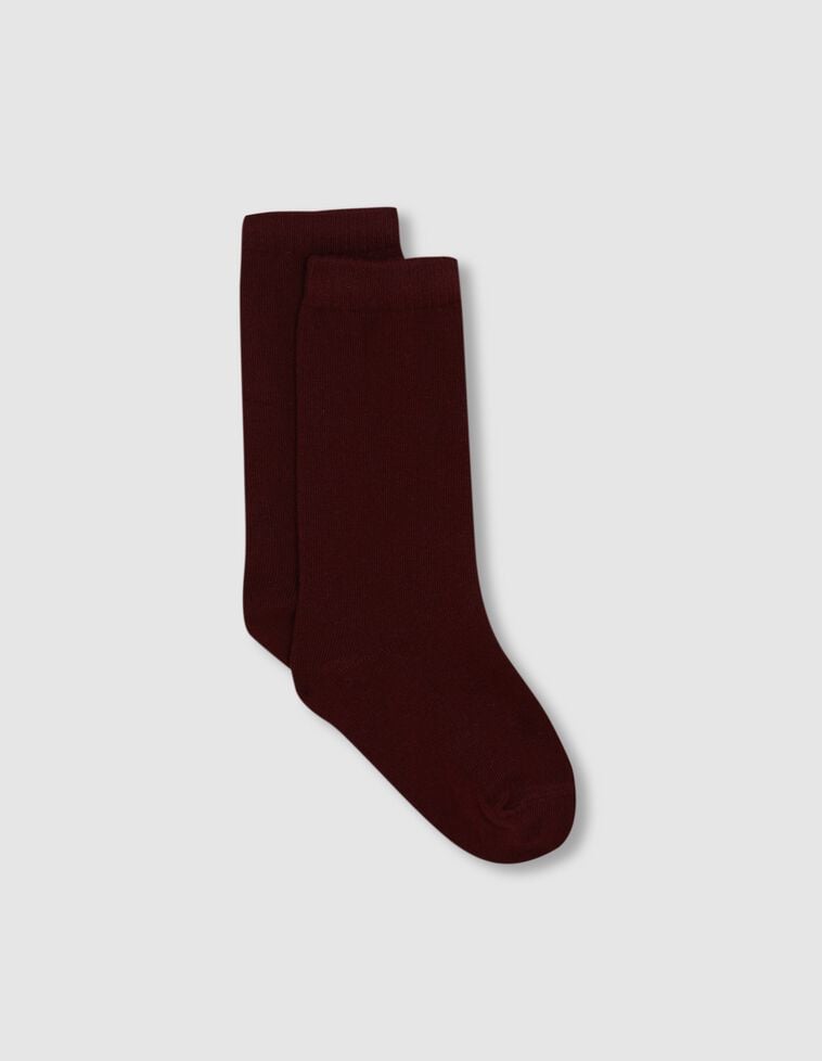 Chaussettes unies grenat