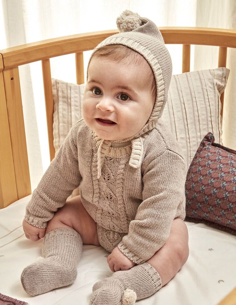 Pull en tricot point de riz jaune