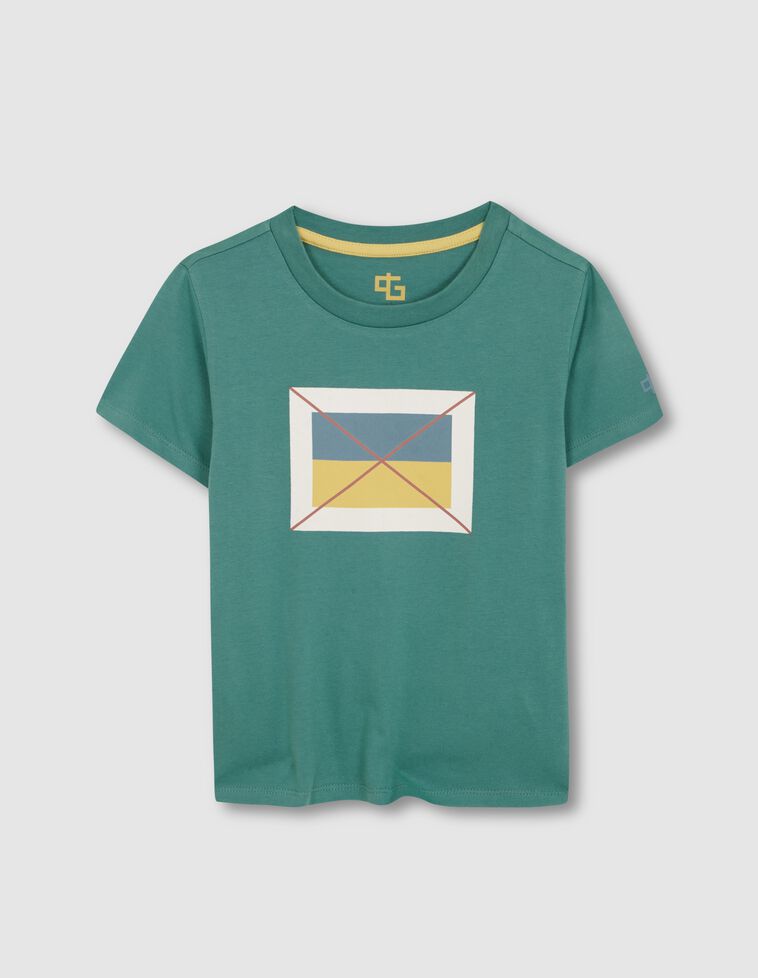 T-shirt à graphisme géométrique vert