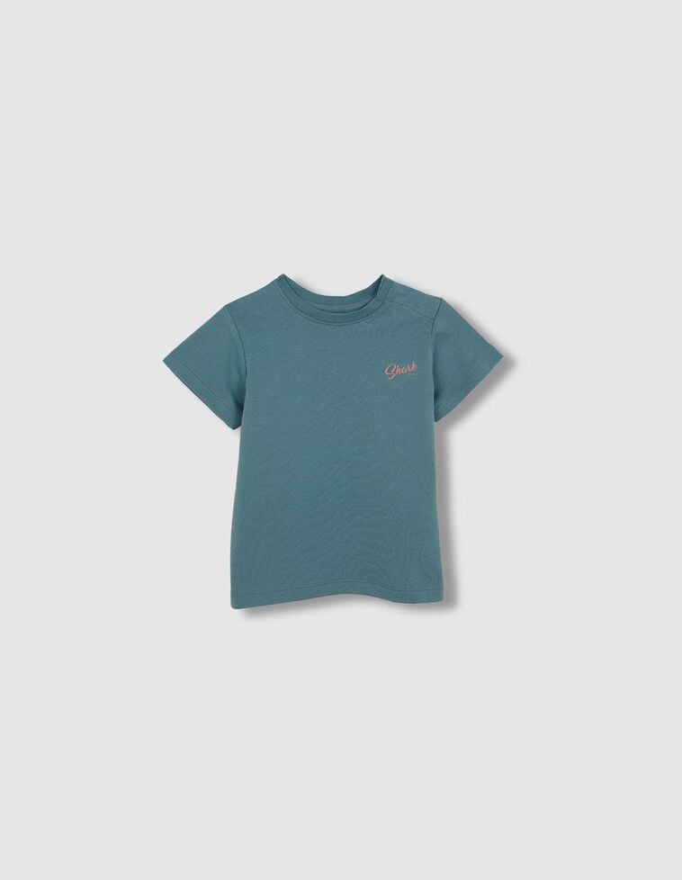 T-shirt imprimé requin bleu clair