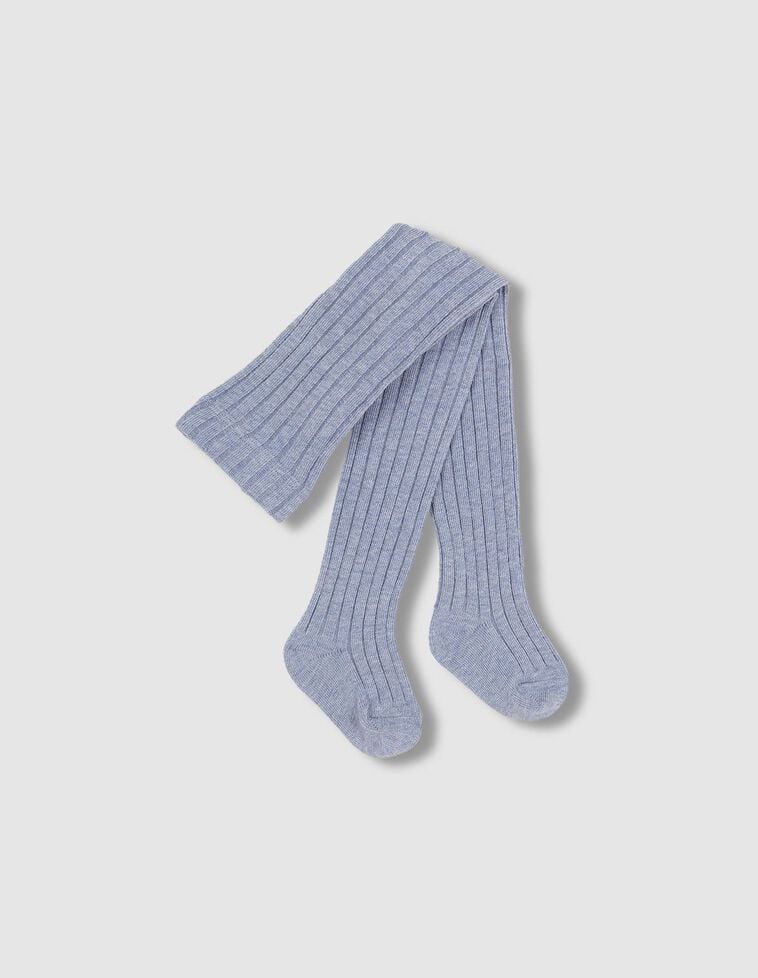 Gerippte Strumpfhose, in Blau