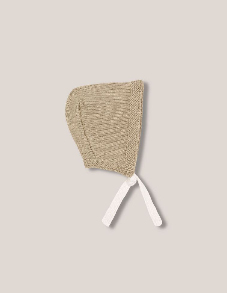 Capuche avec laine et ruban contrasté vert