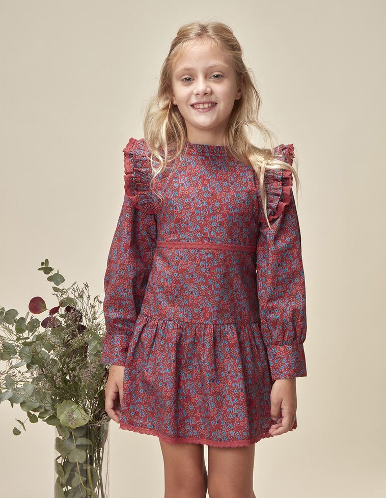 Robe à imprimé grenat