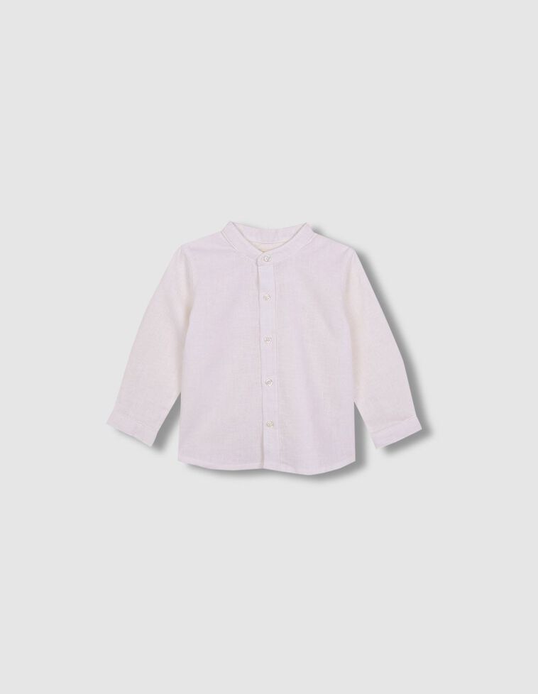 Chemise baker mao en lin blanc