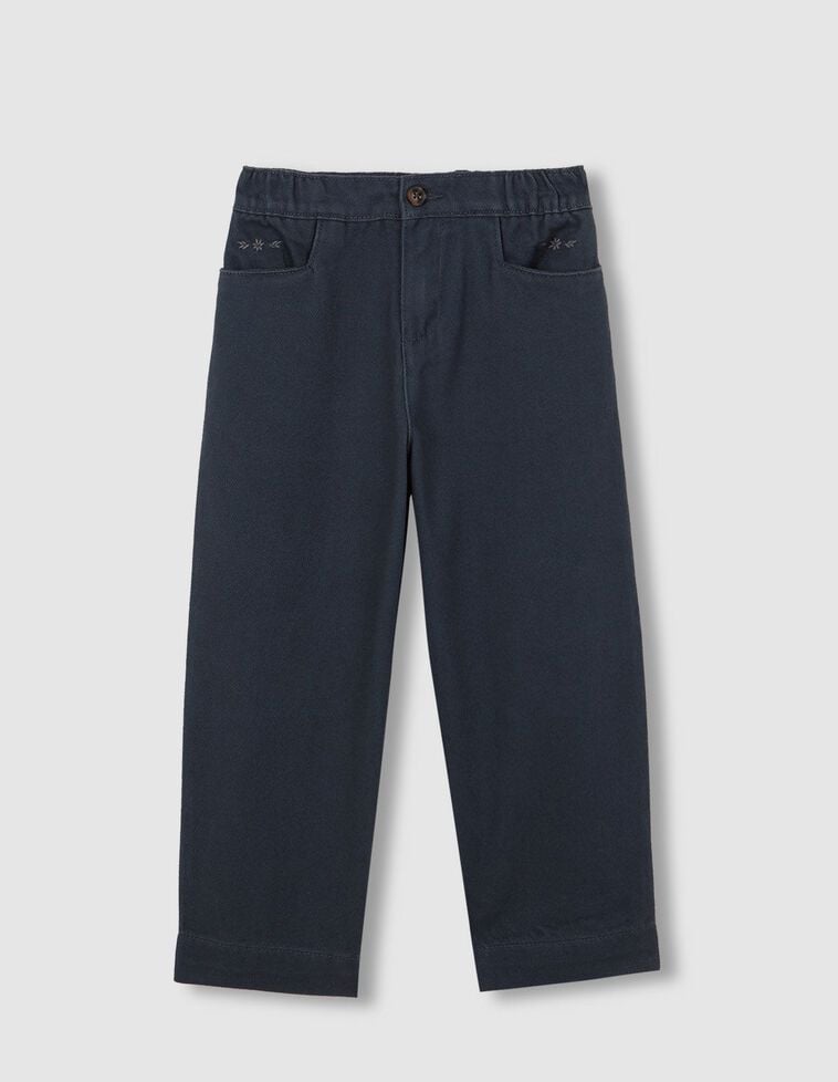 Pantalon long à rayures multicolores bleu clair