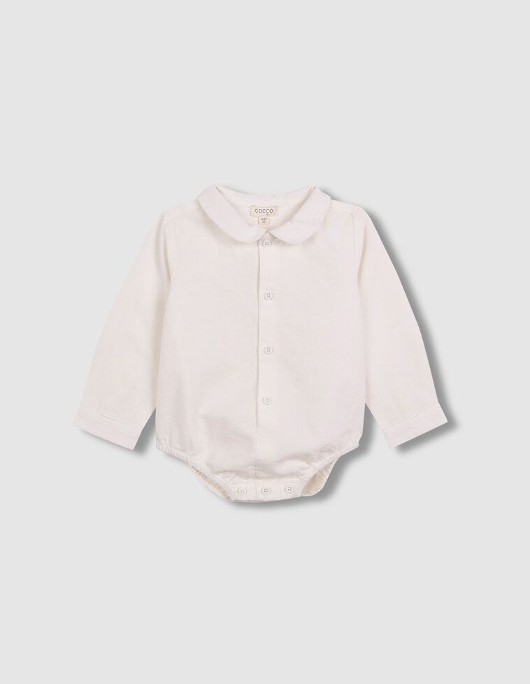 Chemise body à col bébé blanc