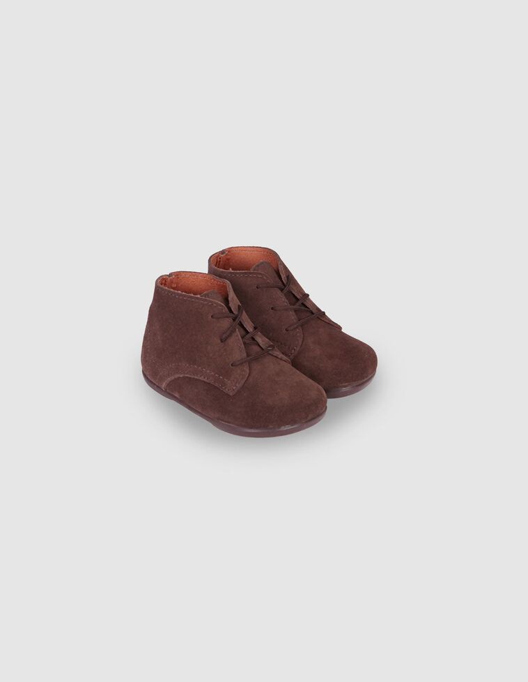 Bota de couro castanho