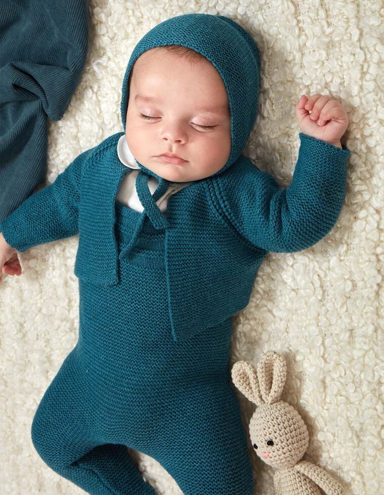 Veste en tricot bleu