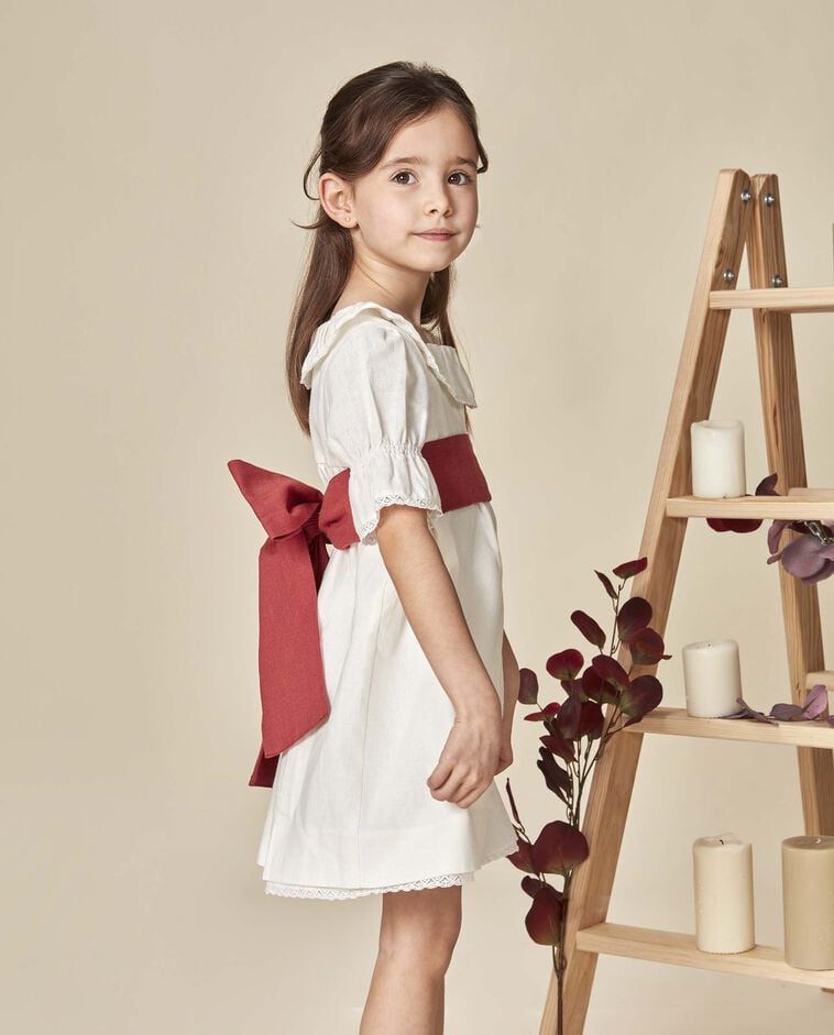 Ceinture en lin rose pour robes