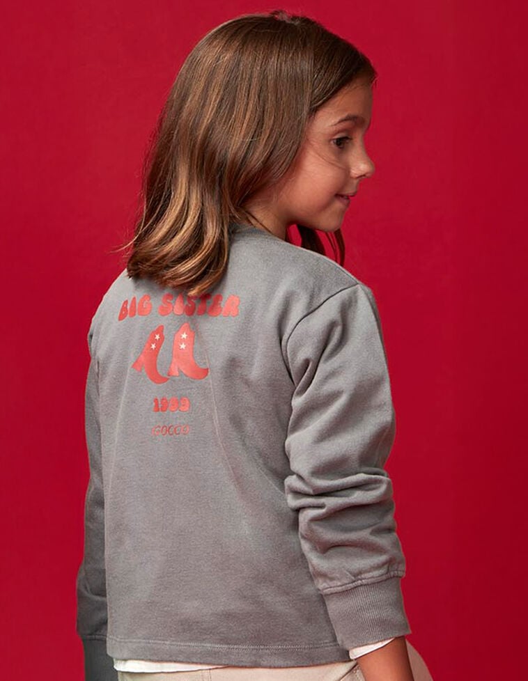 Sweat-shirt big sister gris