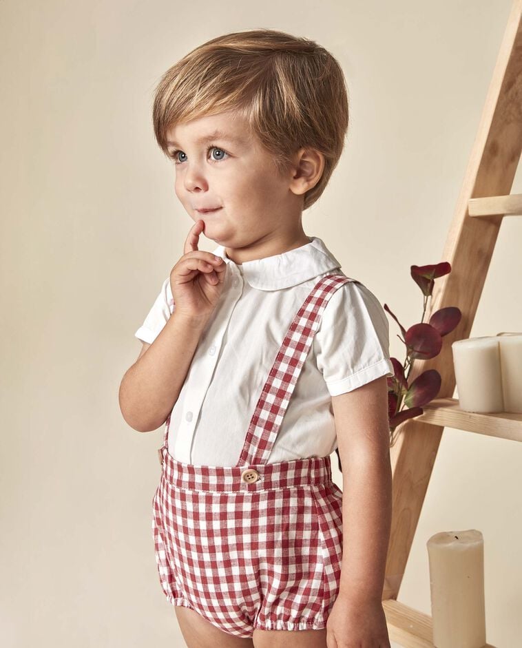 Camicia a maniche corte in lino bianca