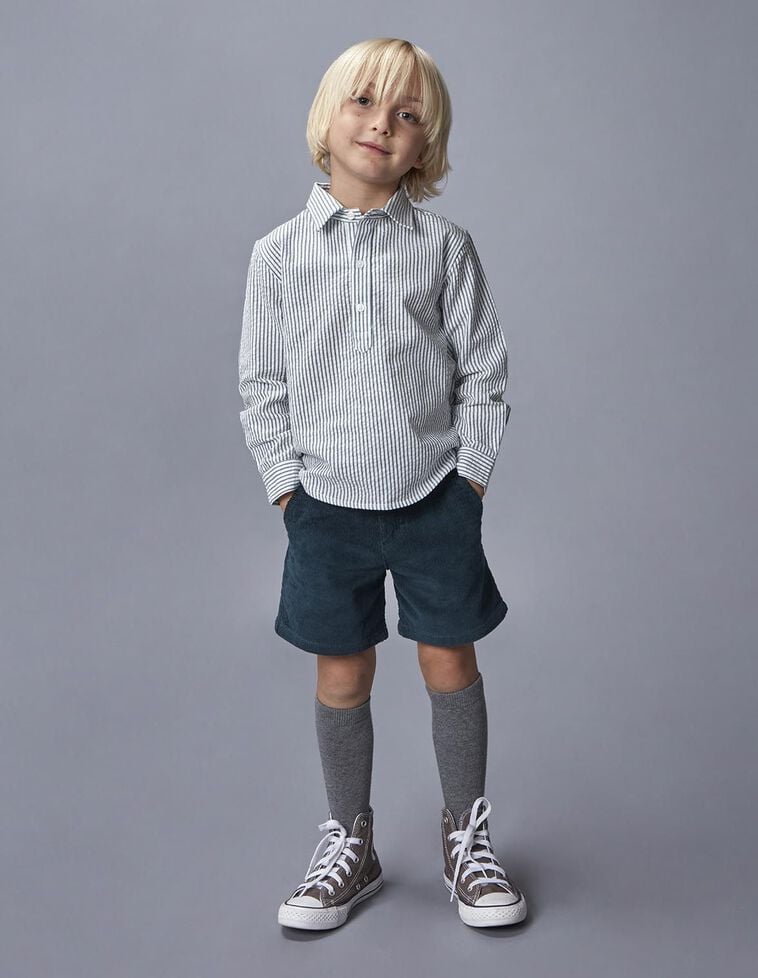 Chemise à rayures bleu clair