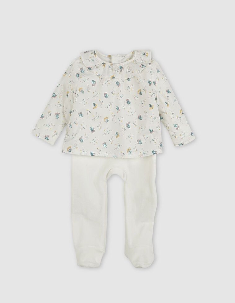 Pigiama in velour fiori