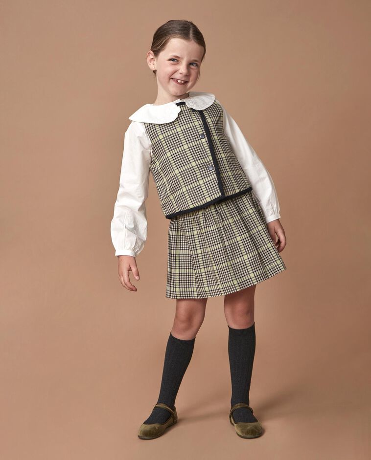 Gonna marrone a quadri bambina