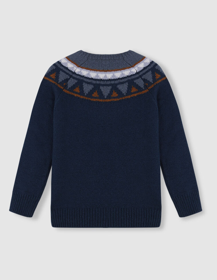 Pull en Intarsia avec pièce chantournée