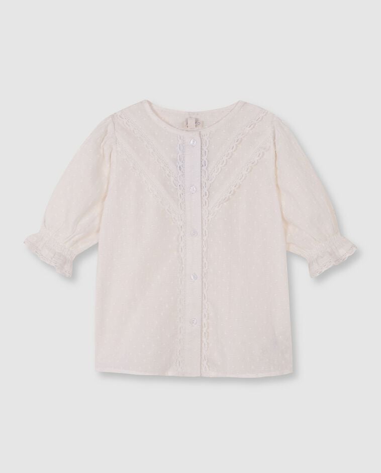 Blouse &agrave; bretelles brod&eacute;es blanche