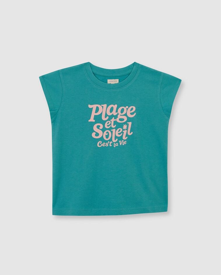 T-Shirt mit gr&uuml;nem Aufdruck in Gr&uuml;n
