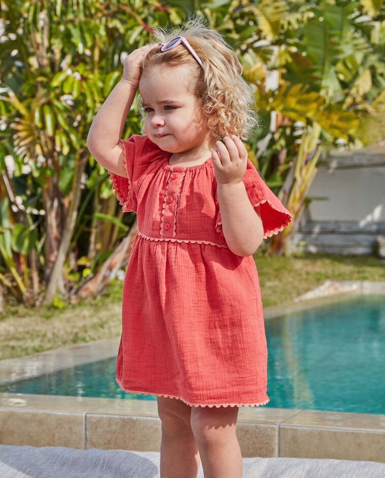 Robe avec ric-rac contrastant orange