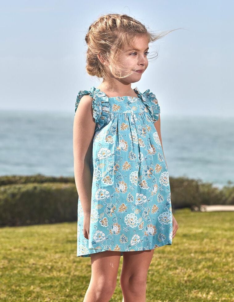 Robe bleu clair à imprimé fleuri