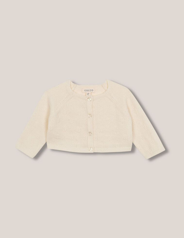 Veste en tricot écru