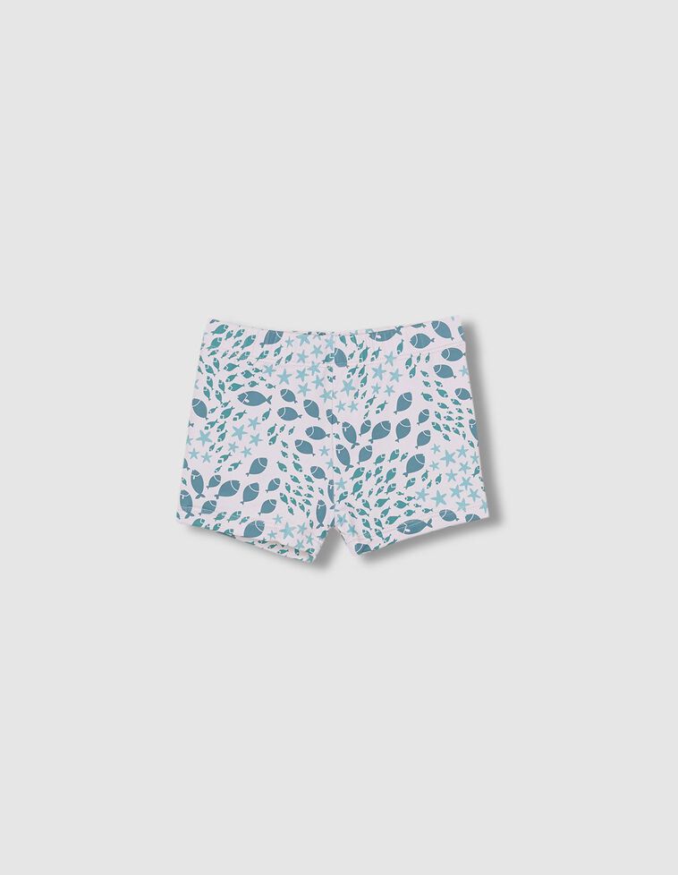 Maillot de bain imprimé poisson blanc