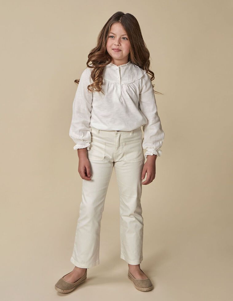 Pantalon blanc long avec poches
