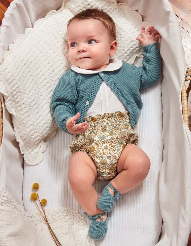 Chemise body blanc col bébé avec lin