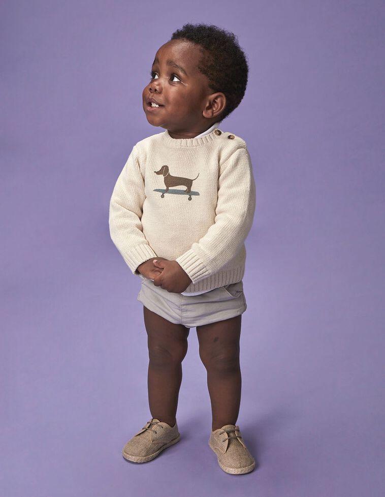 Pull avec intarsia pierre