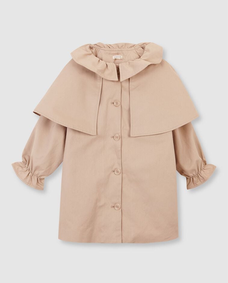 Manteau avec cape amovible marron